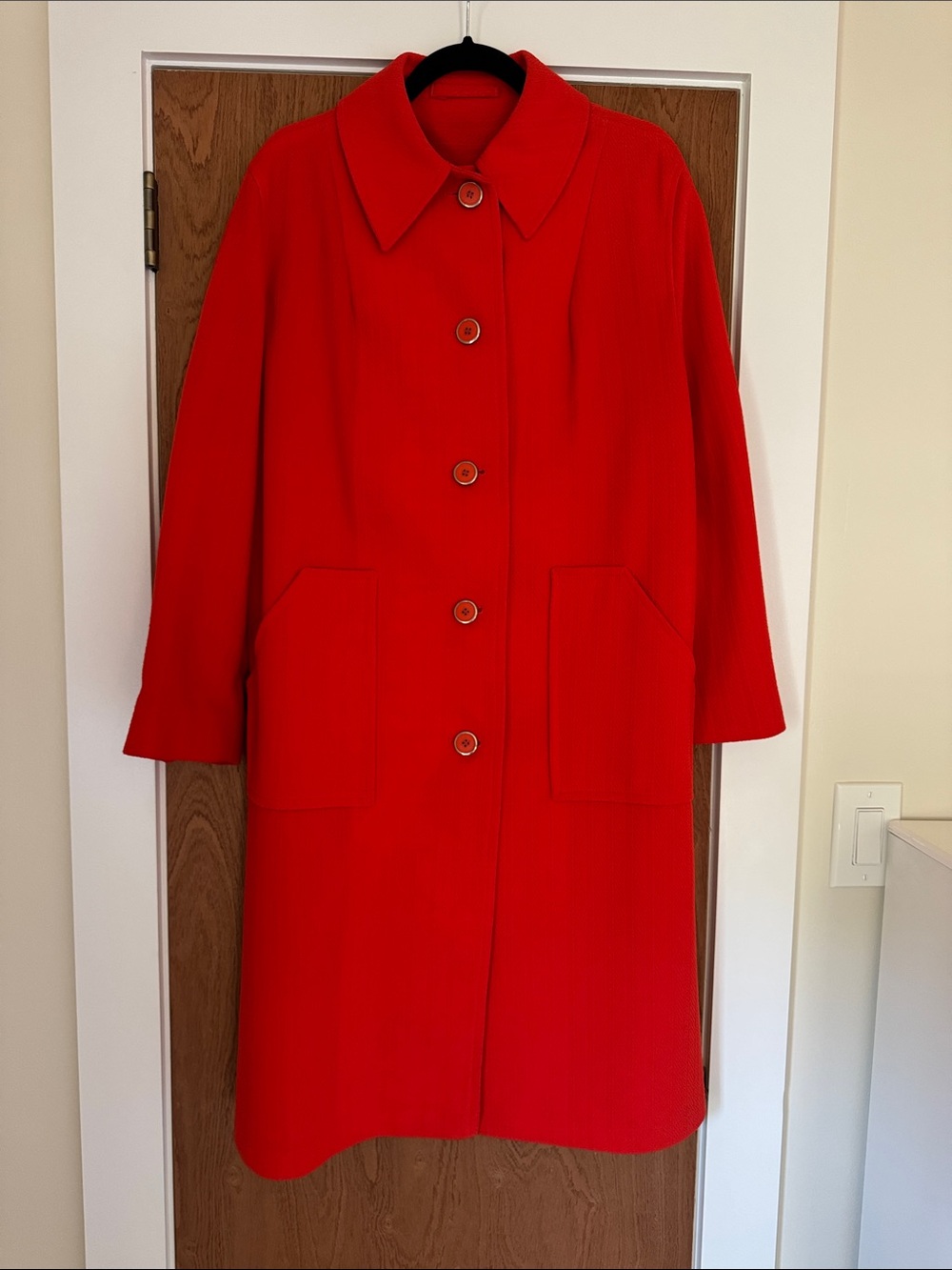 Vintage Red Women's 1960’s Mod Coat - Timeless Button-Front Jacket